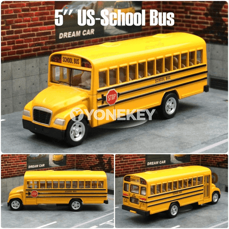 ABŞ mekdep awtobusy 1:100 metal model oýnawajy