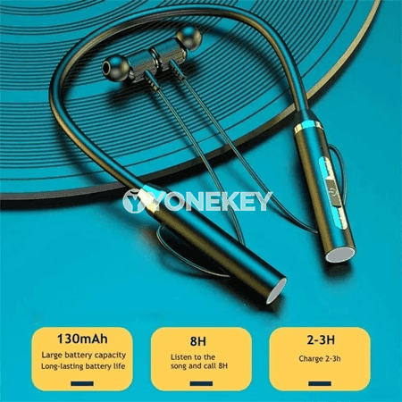 Bluetooth 5.3 sport gulakly nauşnik, magnitli, mikrofonly