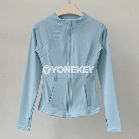 Zenanlar üçin ýyly, fermuarly sport jaket — ýeňil we çeýe
