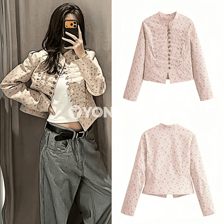Zenanlar üçin gülgüne çeper ýazky jaket