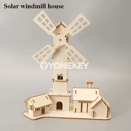 Gün energiýaly ýel degirmenli öýler 3D agaç gurluşyk toplumy