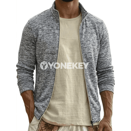 Erkekler üçin fermuarly ýyly sviter, ýumşak fleece penjek