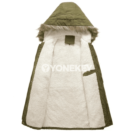 Gyş üçin ýyly erkek parka, kapýuşonly, ýumşak içlikli