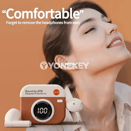Bluetooth 5.3 simsiz nauşnik, LED ekranly, 24 sagat işleşlik