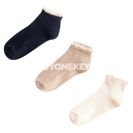 3 jübüt dantelli, ýumşak pamyk aýal joraplary, ýeňil we rahat