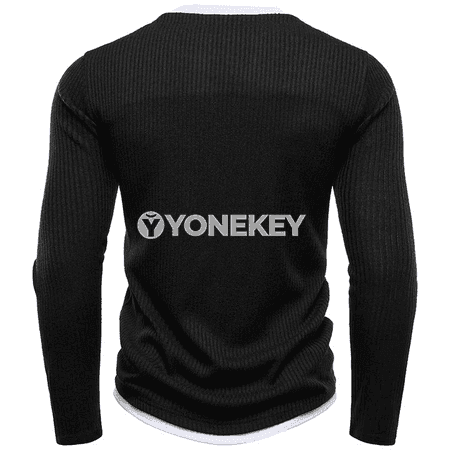 Erkekler üçin slim fit iki gatlakly ýarym zippersiz uzyn ýeňli futbolka