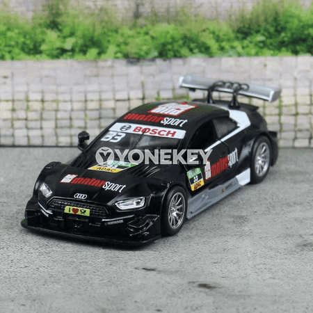 Audi RS5 DTM 1:43 metal model awtoulagy, yzyna çekilýän, kolleksiýa üçin