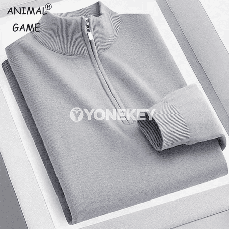 Erkekler üçin ýyly polo switer, ýokary boýunly trikotaž üst