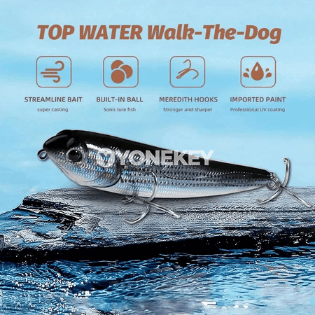 Topwater Floating Pencil Lure 15g 11cm, ýüzýän balyk tutuş emeli