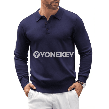 Erkekler üçin ýyly polo switer, uzyn ýeňli, düwmeli klassiki