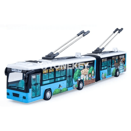 Iki bölekli şäher awtobusy 1:48 model oýnawaç, sesli-çyraşykly