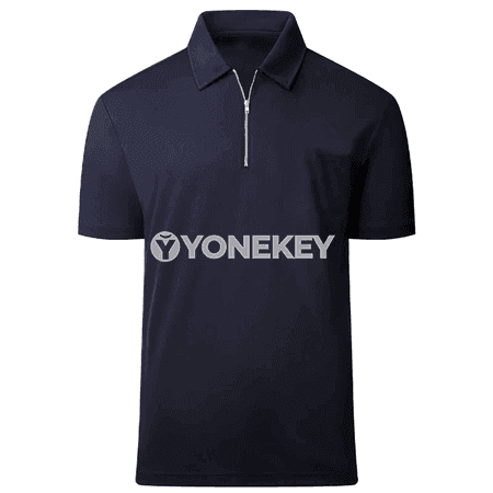 Erkekler üçin ýeňil, dem alýan polo futbolka, gysga ýeňli