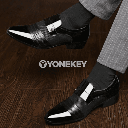Erkekler üçin klassik ofis aýakgaplary, slip-on, giň ölçeg