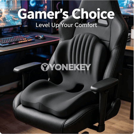 Ergonomik koksiks oturgyç ýassygy, memory foam, ofis we awtoulag üçin