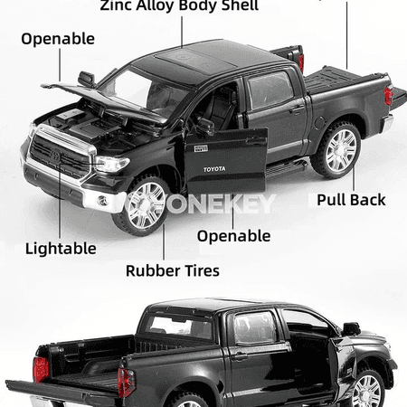 1:32 Toyota Tundra metal model awtoulagy, açylýan gapy, ses we ýagtylyk