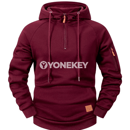 Erkekler üçin ýyly kapýuşonly fermuarly fleýs pulyower, S-XXXL