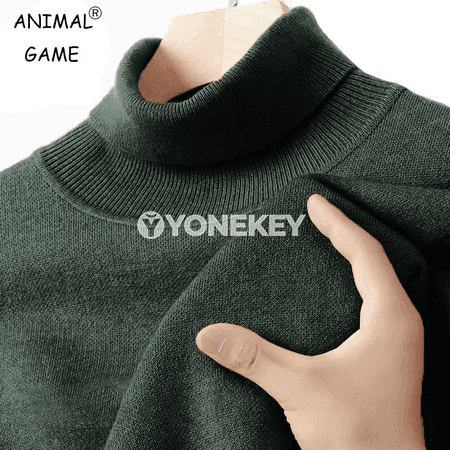 Erkekler üçin ýyly ýokary boýunly switer, uzyn ýeňli