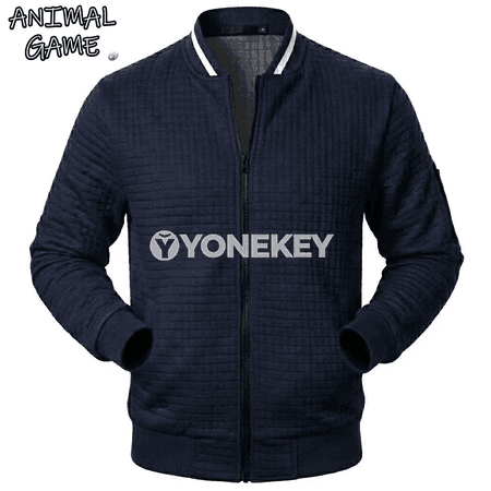 Erkekler üçin güýz-gyş sport zipli jaket, ýeňil gündelik sweatshirt