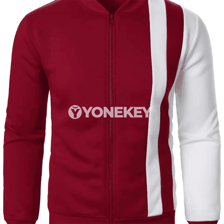 Erkekler üçin döwrebap ziperli sport penjek, ýeňli gündelik blazer
