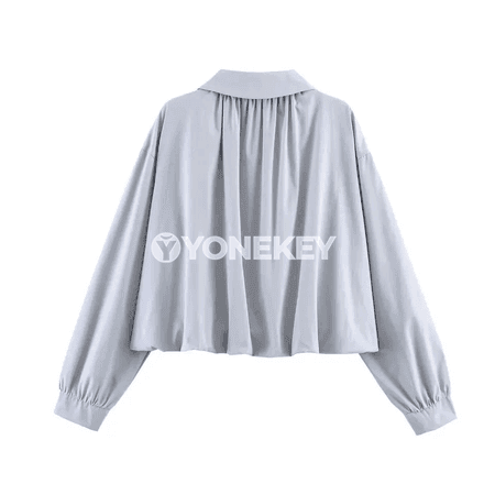 Zenanlar üçin giň şäherçe jaket, ýaz güýz üçin, uzyn ýeňli