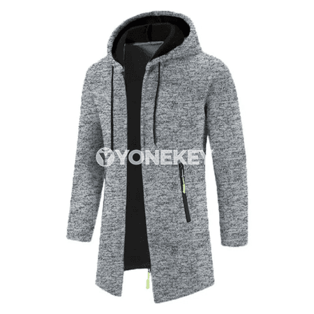 Erkekler üçin ýyly kapýuşonly zipli futbolka-kurtka, oversize