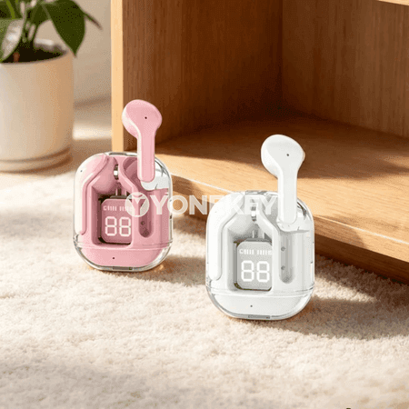 Transparent simsiz Bluetooth nauşnik, HIFI sesli, ähli smartfonlar üçin