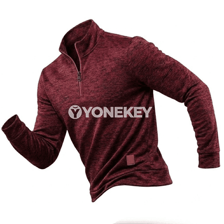 Erkekler üçin ýeňil ýarym zipli ýyly sweatshirt, gyş üçin