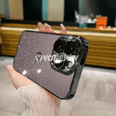 iPhone üçin glitterli açyk bumper korpus, zarba garşy