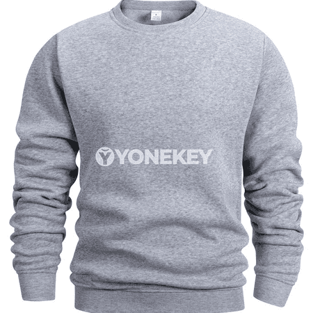 Erkekler üçin ýeňil sweatshirt, tegelek boýun, gündelik stil