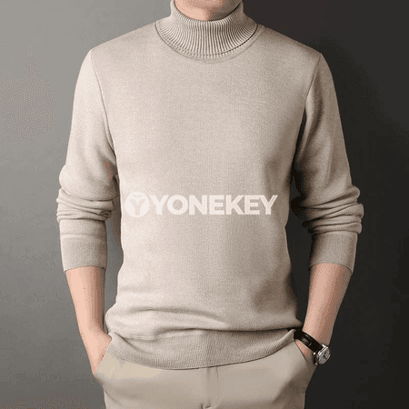Erkekler üçin ýyly gyş switeri, ýokary boýunly, ýumşak fleece