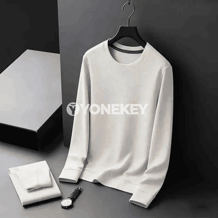 Erkekler üçin ýumşak trikotaž sweatshirt, gündelik ýeňli köýnek