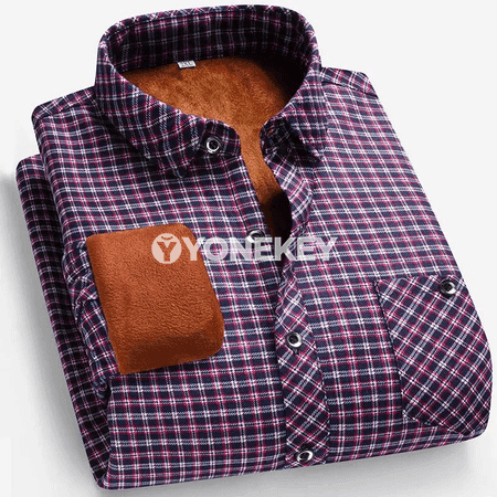 Erkekler üçin gyş ýyly fleece köýnek, işewür gündelik, ütük talap etmeýär