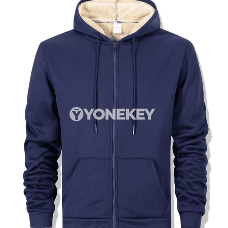 Gyş üçin ýyly fleece erkek zipli kapýuşonli switer