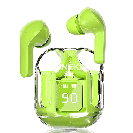 Şeffaf dizaýnly simsiz Bluetooth nauşnikler, LED displeýli TWS