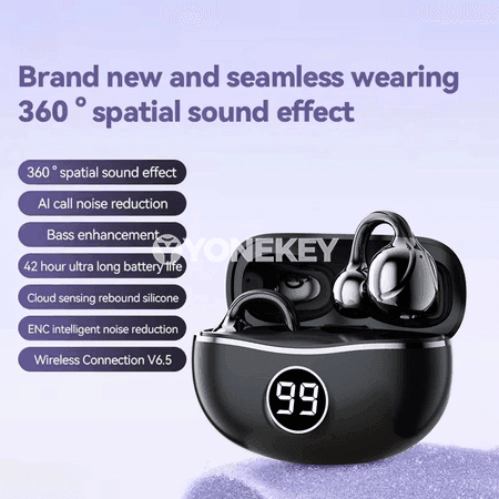 D151 TWS Bluetooth Nauşnikler, LED displeýli, sport üçin