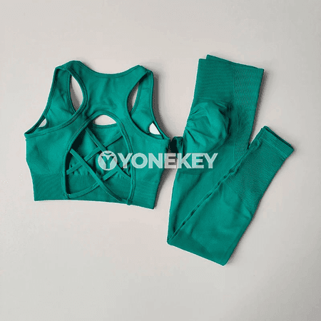 Aýallar üçin tikinsiz fitness yoga toplumy: bra we ýokary belli legging