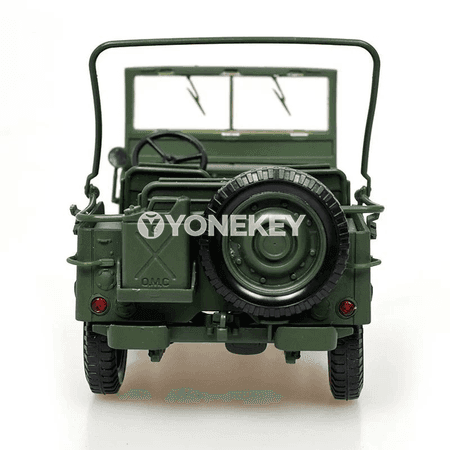 1:18 Willys harby ulag modeli, metal, ýaşyl, kolleksiýa üçin
