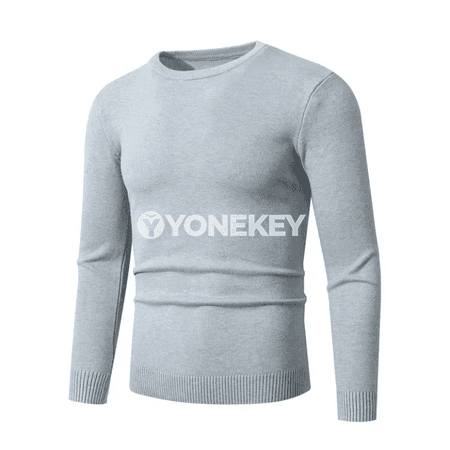Erkekler üçin ýeňil, ýumşak crewneck sviter — dar kesimli