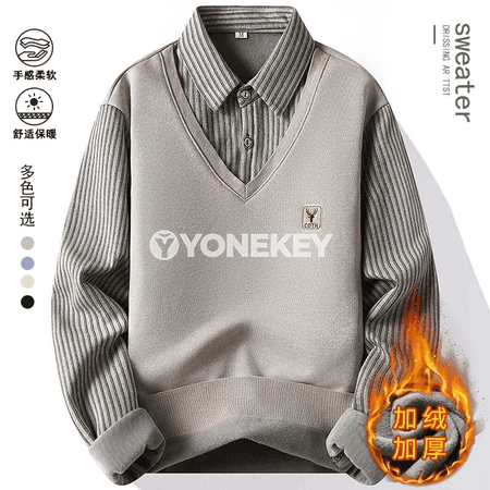Erkekler üçin ýyly fleece polo futbolka, gyş üçin rahat ýyly geýim