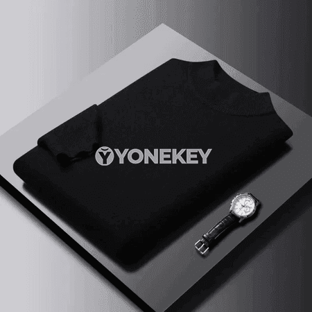 Erkekler üçin ýyladyş uzyn ýeňli switer, ýarym boýly, gündelik stil