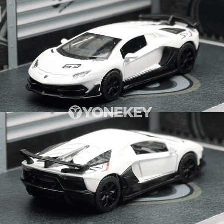 Lamborghini Aventador SVJ63 metal model awtoulag, 1:43, çekip oýnamak üçin