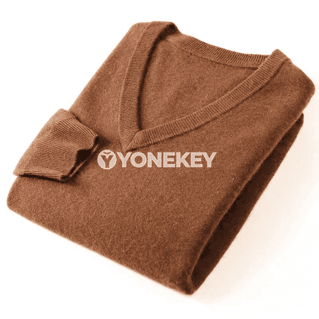 Erkekler üçin güýz-gyş V boýun ýyly switer, ýumşak gündelik model