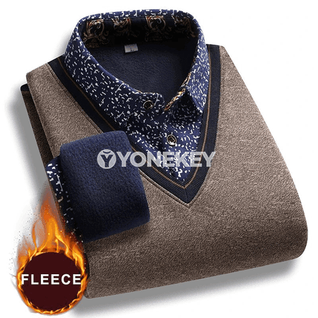 Erkekler üçin polo boýunly ýyly switer, güýz-gyş üçin