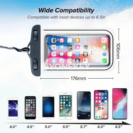 Suw geçirmeýän telefon gapjygy, ýüzmek üçin uniwersal goragly halta