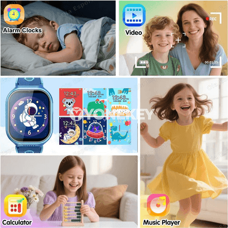 Çagalar üçin akylly sagat, 1.83" HD ekranly, kamera we oýunly