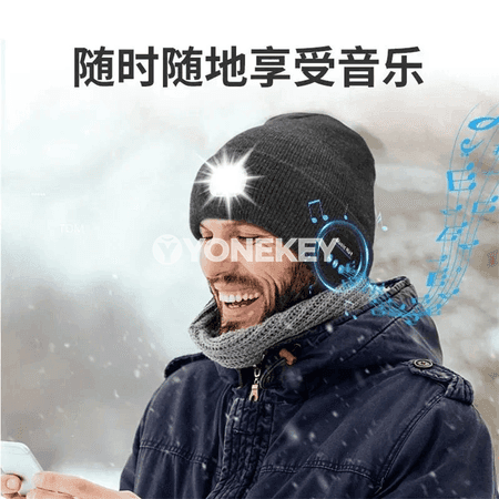 LED çyraly Bluetooth ýyly sazly şapka nauşnik — açyk howa üçin simsiz