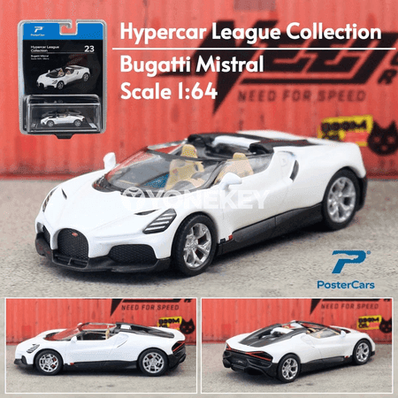 Bugatti Mistral 1:64 metal modeli, açylýan gapyly koleksiýa awtoulagy