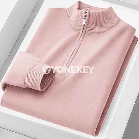 Erkekler üçin ýyly polo switer, ýokary boýunly trikotaž üst