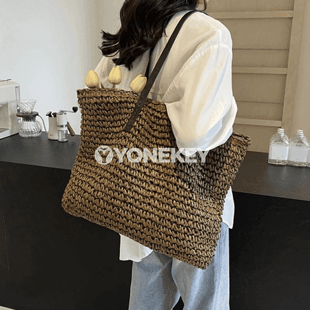 Zenanlar üçin örülen sypal uly tote sumka — tomusluk egin sumkasy