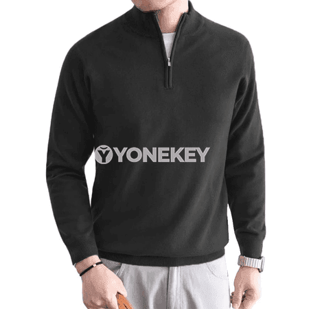Erkekler üçin boýunly fermuarly ýyly boýunly trikotaj switer